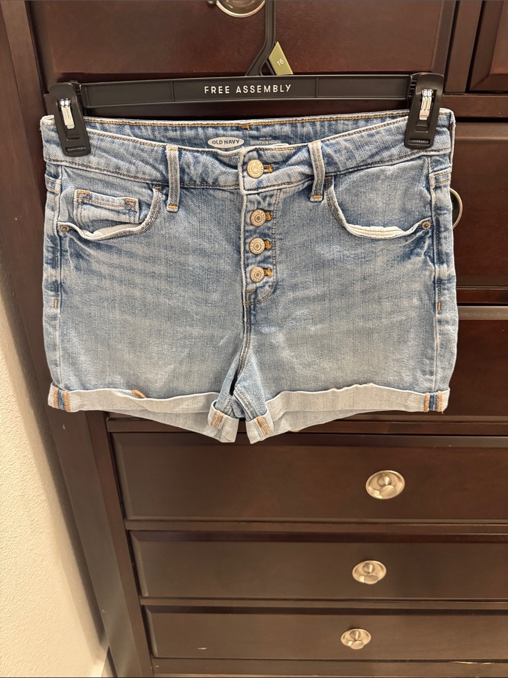 Old Navy Light Wash Button-Front Denim Shorts